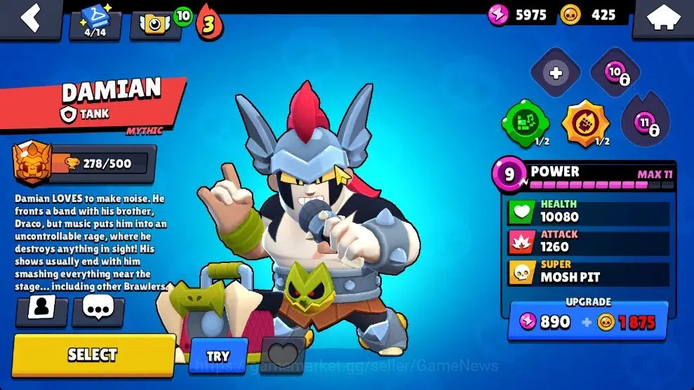 Brawl Stars Accounts 1954 Trophy|23 Brawlers Legend Spike, Myth Damian, image 15