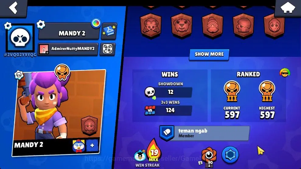 Brawl Stars Accounts 1954 Trophy|23 Brawlers Legend Spike, Myth Damian, image 4