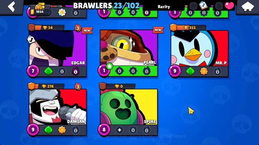 Brawl Stars Accounts 1954 Trophy|23 Brawlers Legend Spike, Myth Damian, image 6