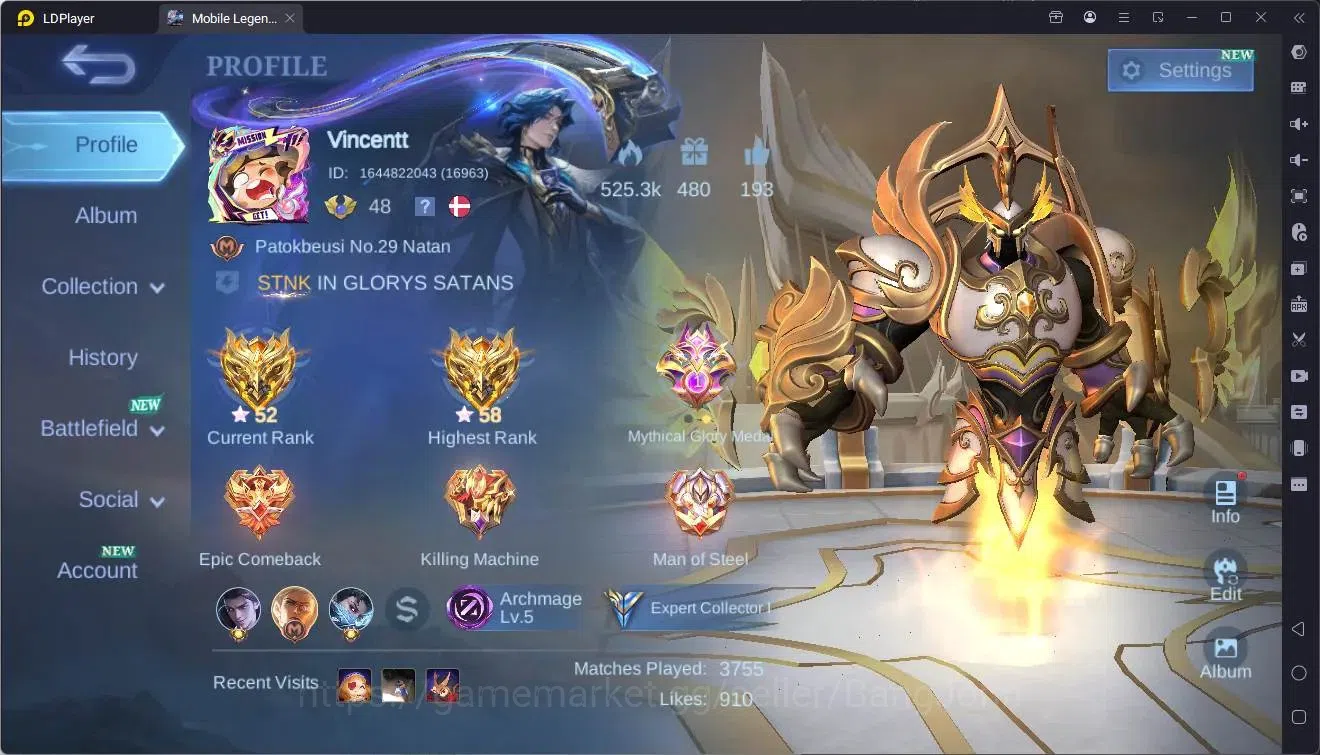 Mobile Legends: Bang Bang Accounts Global|Hero 109|Skin 173|Expert|KOF Karina|CC Nata image 1