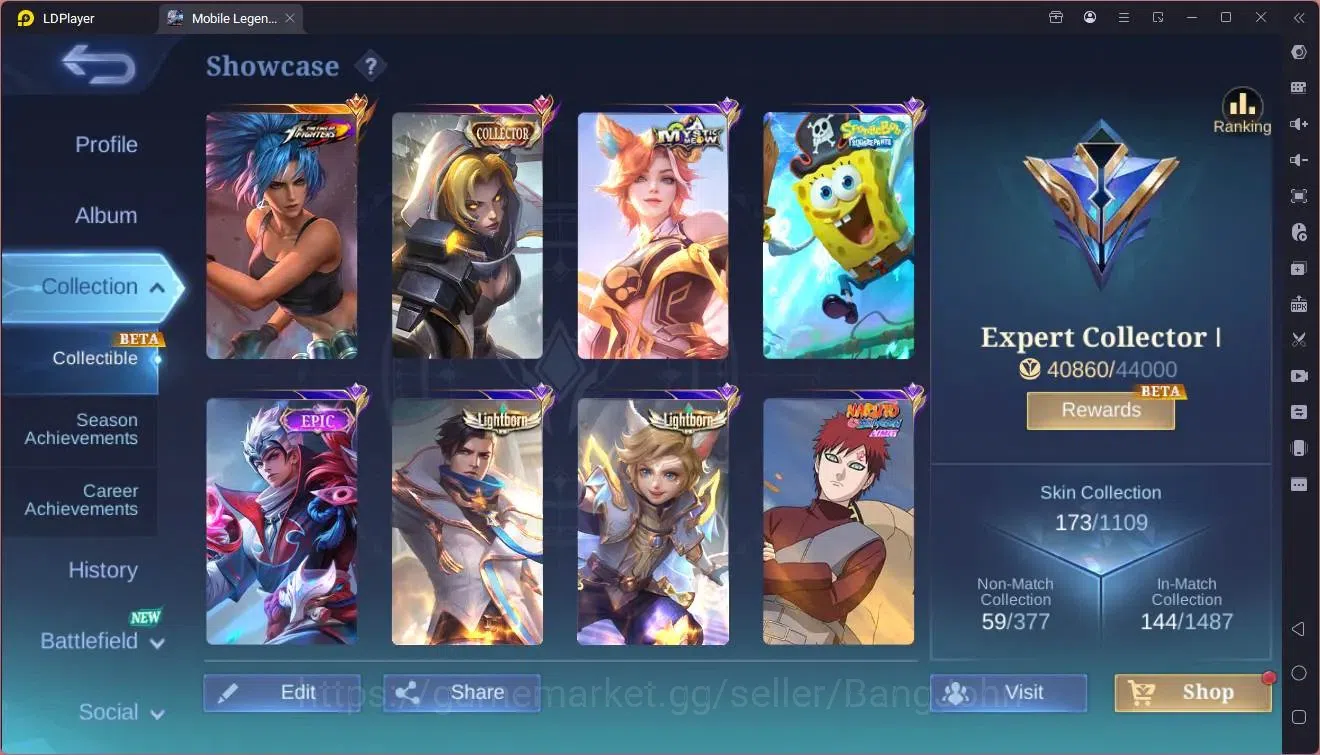 Mobile Legends: Bang Bang Accounts Global|Hero 109|Skin 173|Expert|KOF Karina|CC Nata image 2