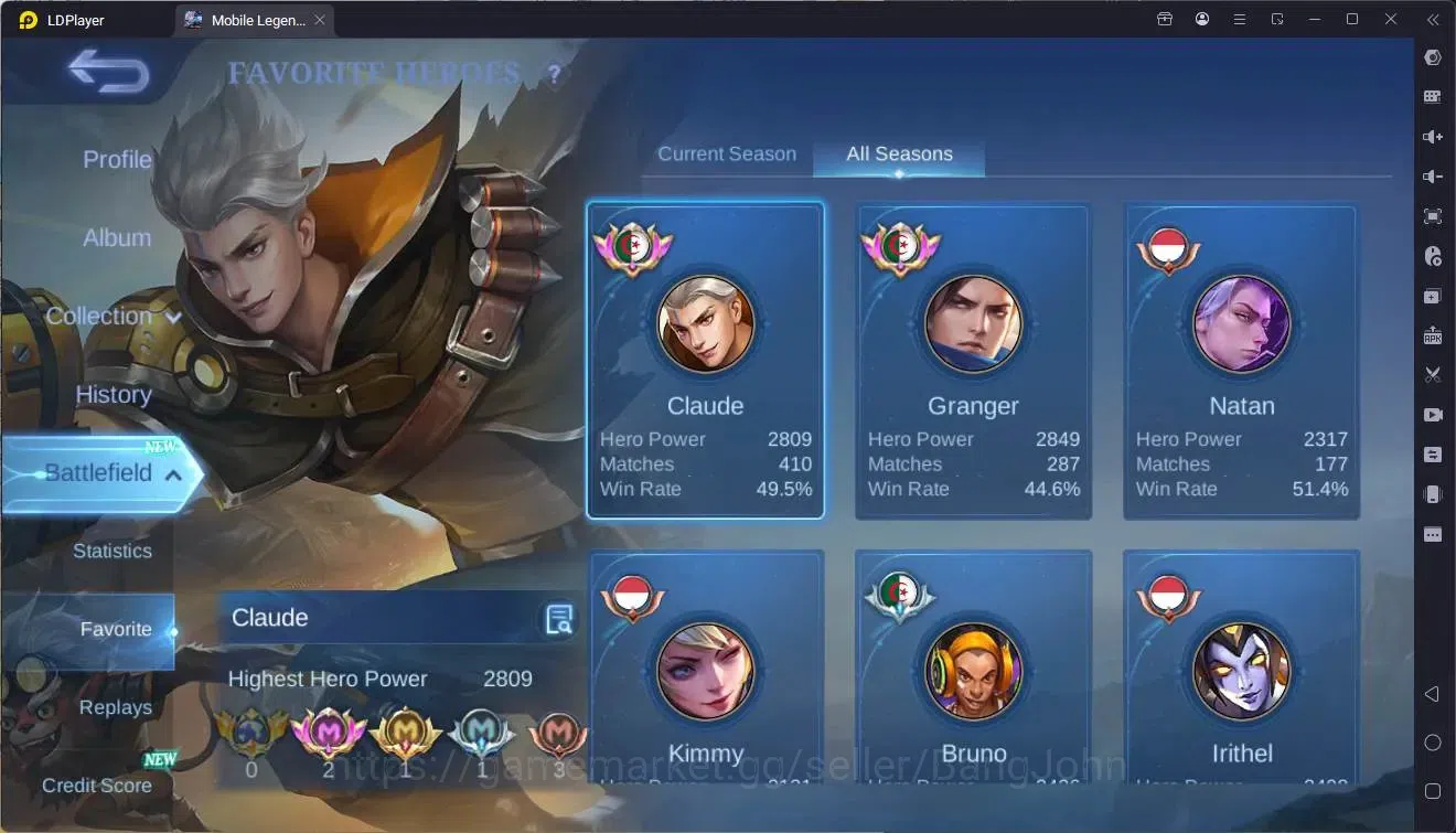 Mobile Legends: Bang Bang Accounts Global|Hero 109|Skin 173|Expert|KOF Karina|CC Nata image 4