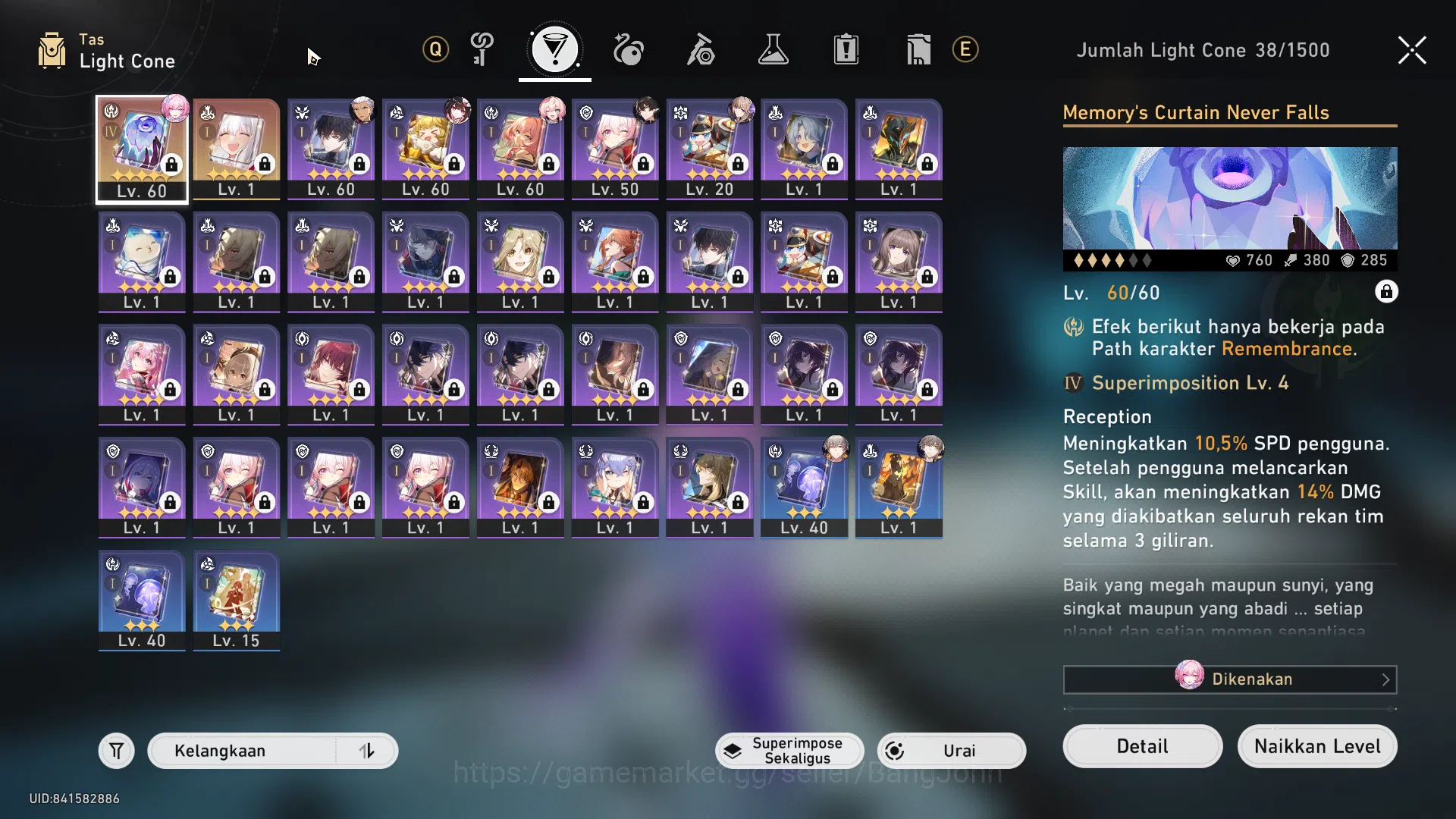 Honkai Star Rail Accounts [ASIA] TL 50 | 5 Limit (4 Top Support) Cyrene Spar image 14