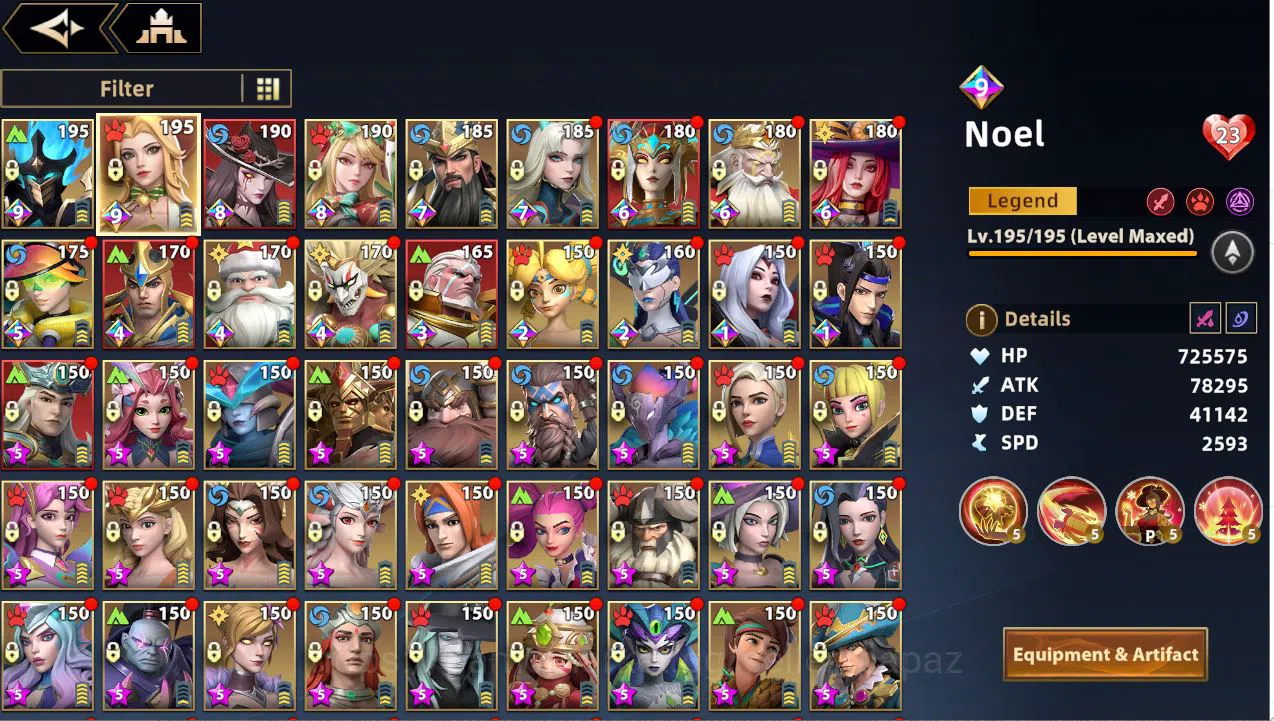 Infinite Magicraid Accounts S144--- LWL 83 ----NOEL-MARIE-BOREAS-ERATO-GUAN YU E3 1