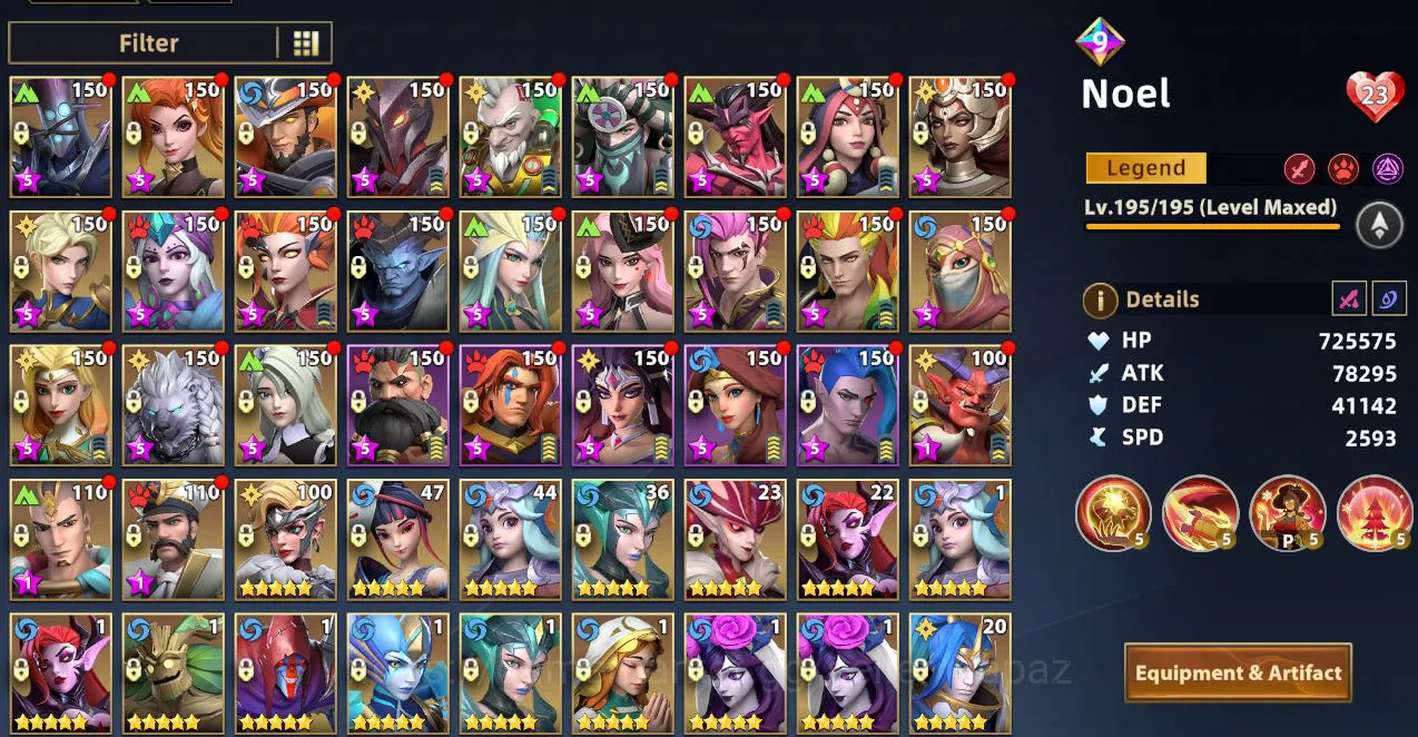 Infinite Magicraid Accounts S144--- LWL 83 ----NOEL-MARIE-BOREAS-ERATO-GUAN YU E3 2