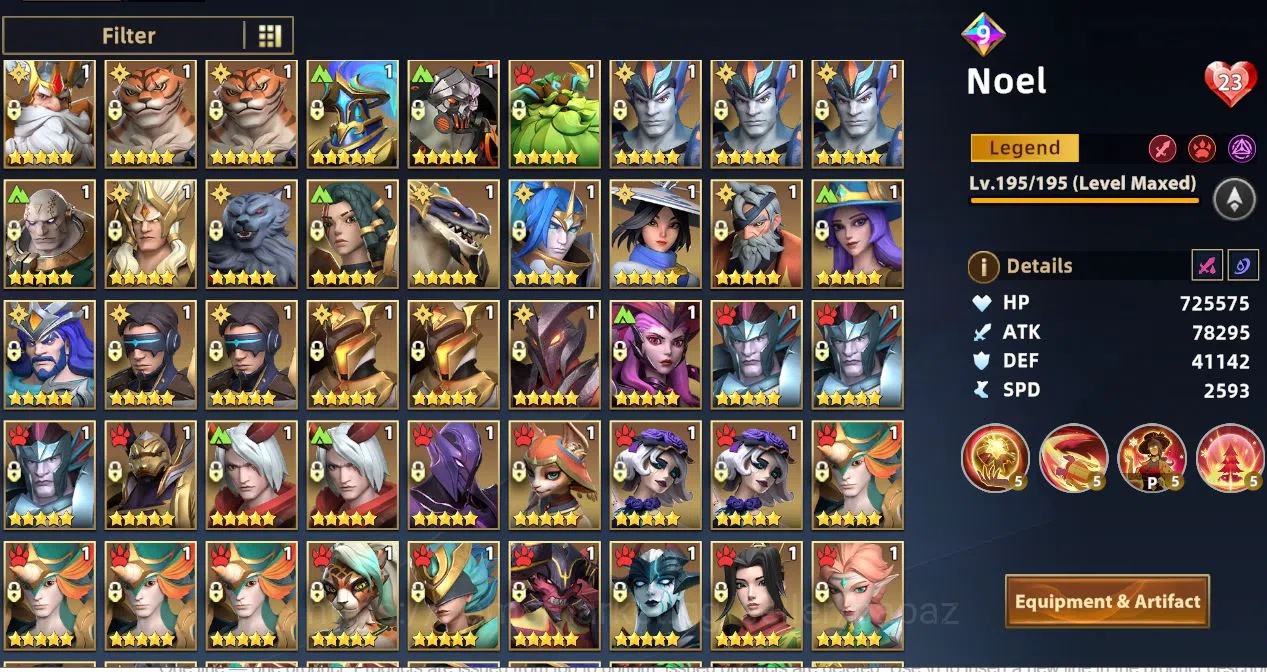 Infinite Magicraid Accounts S144--- LWL 83 ----NOEL-MARIE-BOREAS-ERATO-GUAN YU E3 3
