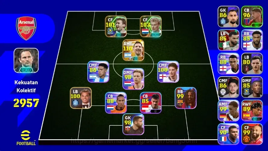 eFootball Accounts Legends & Iconic Players Android|PW 2957|New Lionel Messi Big T,Dennis Bergkamp Epic,Andrly Shevchenko 1