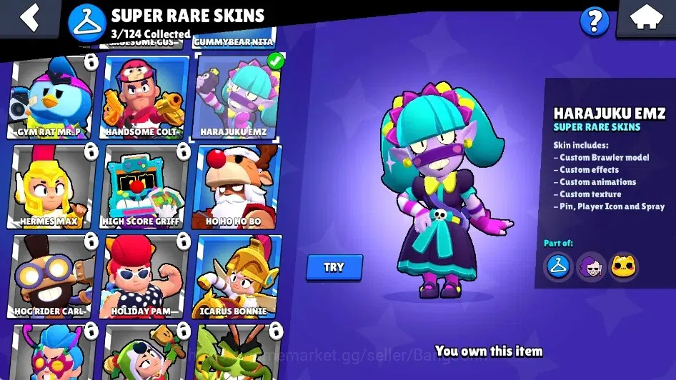 Brawl Stars Accounts Global|689 Trophy|15 Brawlers-1 Max Lv. [Bibi]|5k  image 10