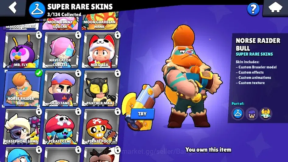 Brawl Stars Accounts Global|689 Trophy|15 Brawlers-1 Max Lv. [Bibi]|5k  image 11