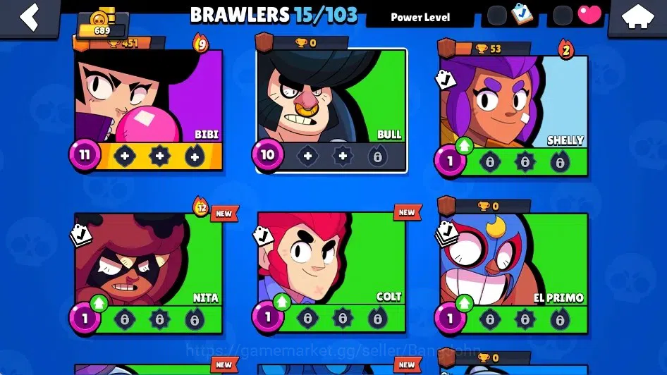 Brawl Stars Accounts Global|689 Trophy|15 Brawlers-1 Max Lv. [Bibi]|5k  image 5