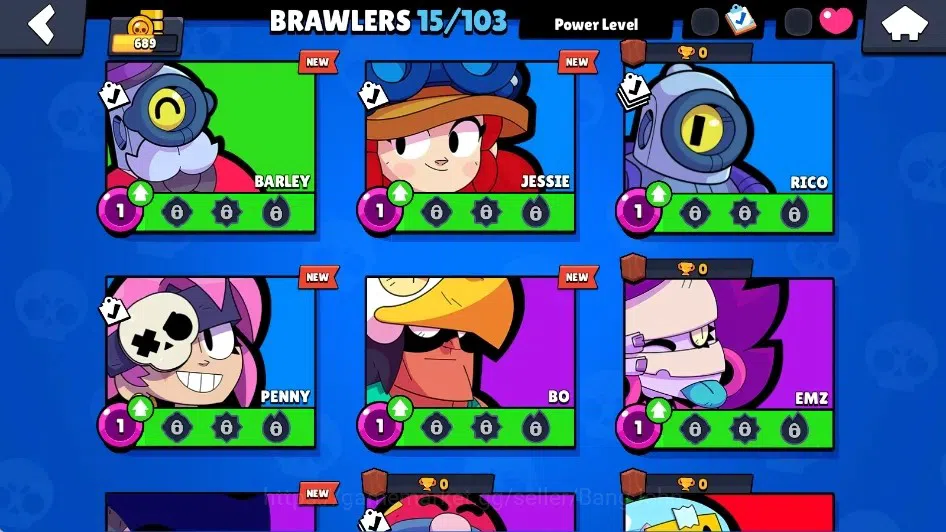 Brawl Stars Accounts Global|689 Trophy|15 Brawlers-1 Max Lv. [Bibi]|5k  image 6