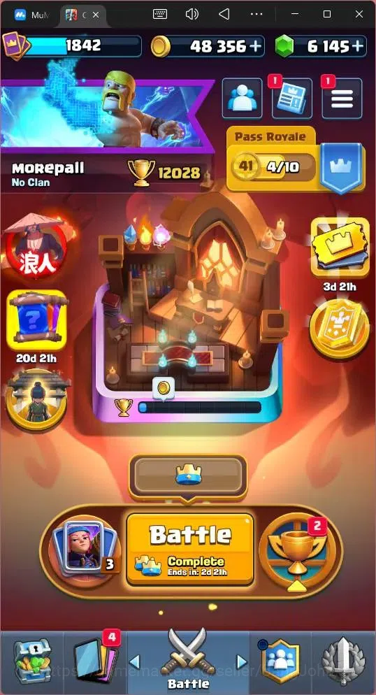 Clash Royale Accounts High-End Global |CL 1842|KTL 16 Max|Trophy 12028|122 Card|20 MAX|8 Champ|5 Hero|23 Evo|6145 1