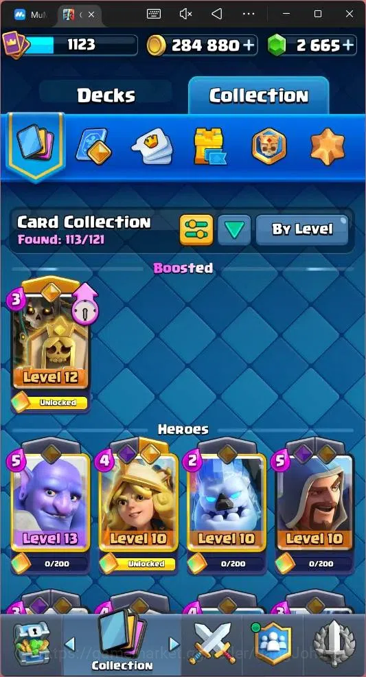 Clash Royale Accounts Global |CL 1123|KTL 12|Trophy 7223|113 Cards|4 Cha image 11