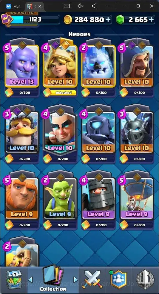 Clash Royale Accounts Global |CL 1123|KTL 12|Trophy 7223|113 Cards|4 Cha image 12