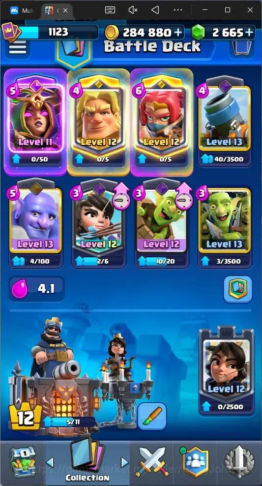 Clash Royale Accounts Global |CL 1123|KTL 12|Trophy 7223|113 Cards|4 Cha image 6