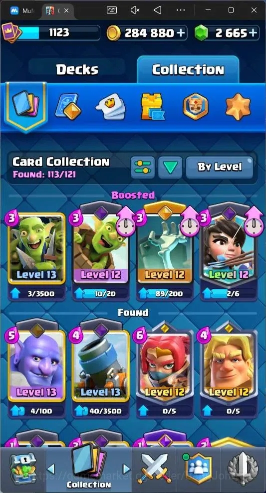 Clash Royale Accounts Global |CL 1123|KTL 12|Trophy 7223|113 Cards|4 Cha image 7