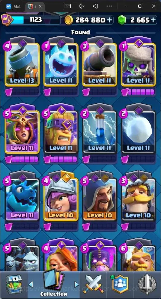 Clash Royale Accounts Global |CL 1123|KTL 12|Trophy 7223|113 Cards|4 Cha image 8