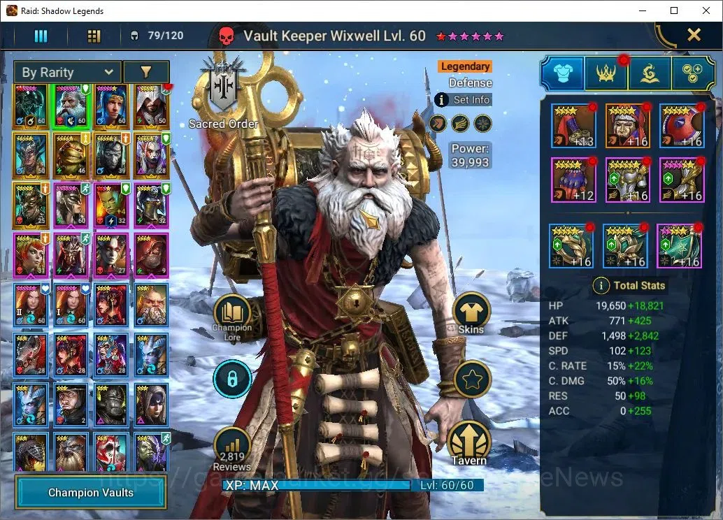 Raid: Shadow Legends Accounts Mid-Game Lv 45 390 Power|9 Legend(WixWell,Xenomorph,Ninja,Ezio,Mc Angelo,Etc)|1 Key UNM Quick 1