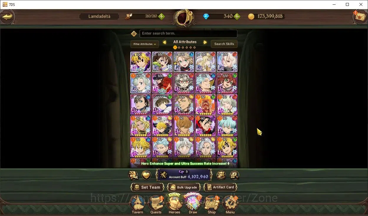 The Seven Deadly Sins: Grand Cross Accounts Endgame Global|4.1M Power | 340 Diamonds |6LR|UR|Full collab Gachiakuta 2