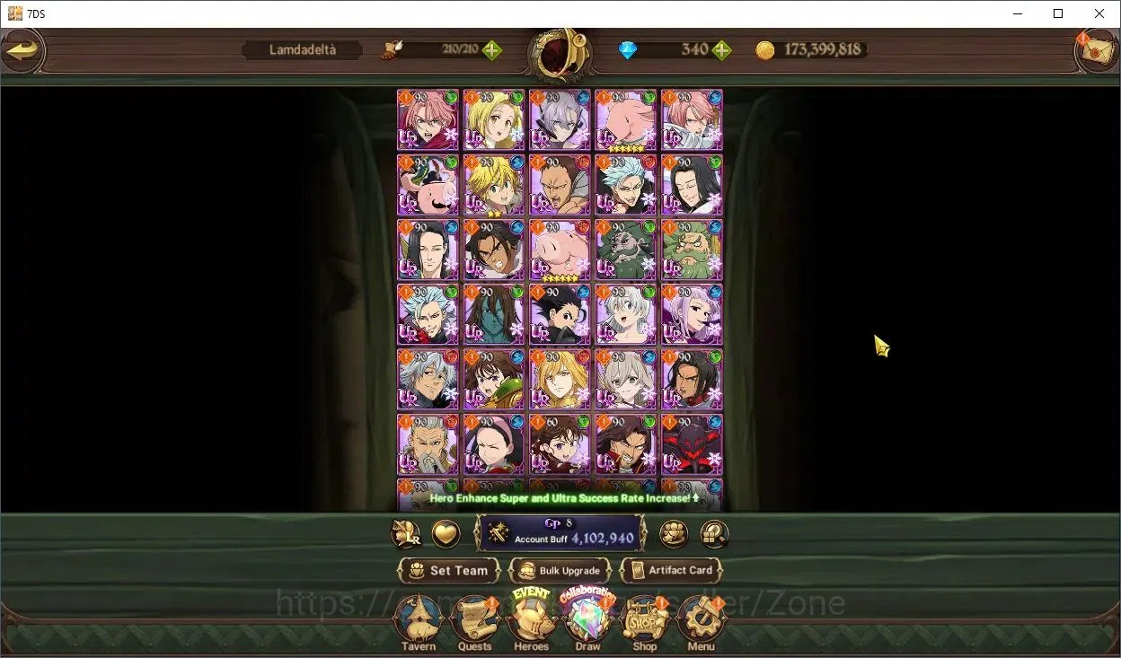 The Seven Deadly Sins: Grand Cross Accounts Endgame Global|4.1M Power | 340 Diamonds |6LR|UR|Full collab Gachiakuta 4