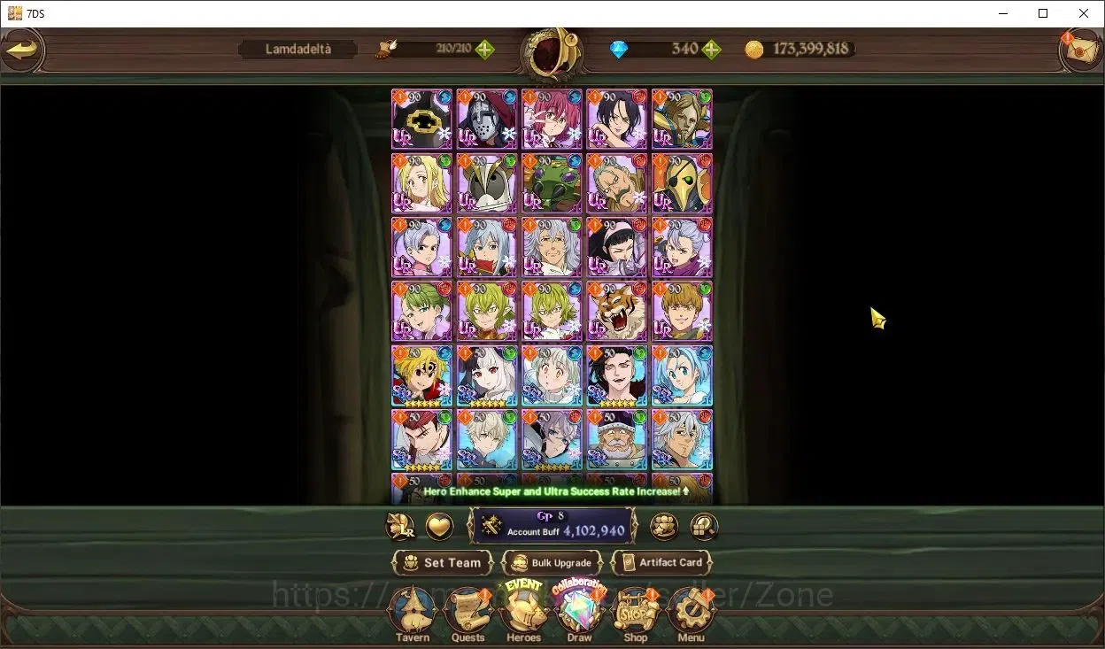 The Seven Deadly Sins: Grand Cross Accounts Endgame Global|4.1M Power | 340 Diamonds |6LR|UR|Full collab Gachiakuta 6