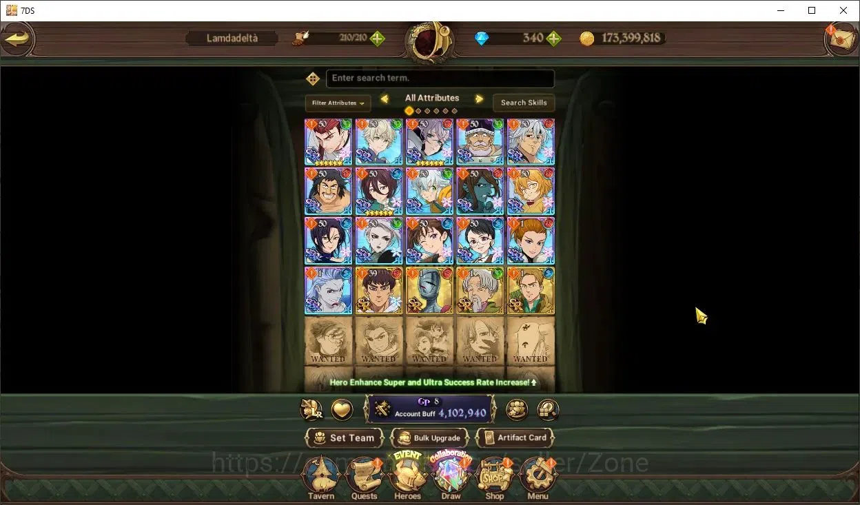The Seven Deadly Sins: Grand Cross Accounts Endgame Global|4.1M Power | 340 Diamonds |6LR|UR|Full collab Gachiakuta 7