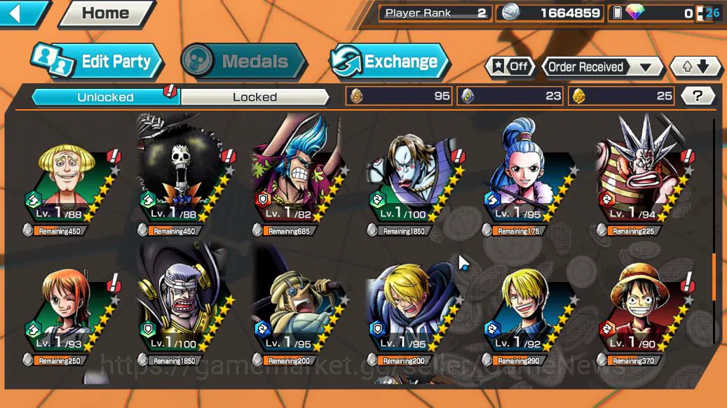 One Piece Bounty Rush Accounts Starter Global|5 EX|BP Kuzan,4Emperor Teach,Onigashima Zoro,5Elders Saturn,[Issho]|Rank 7