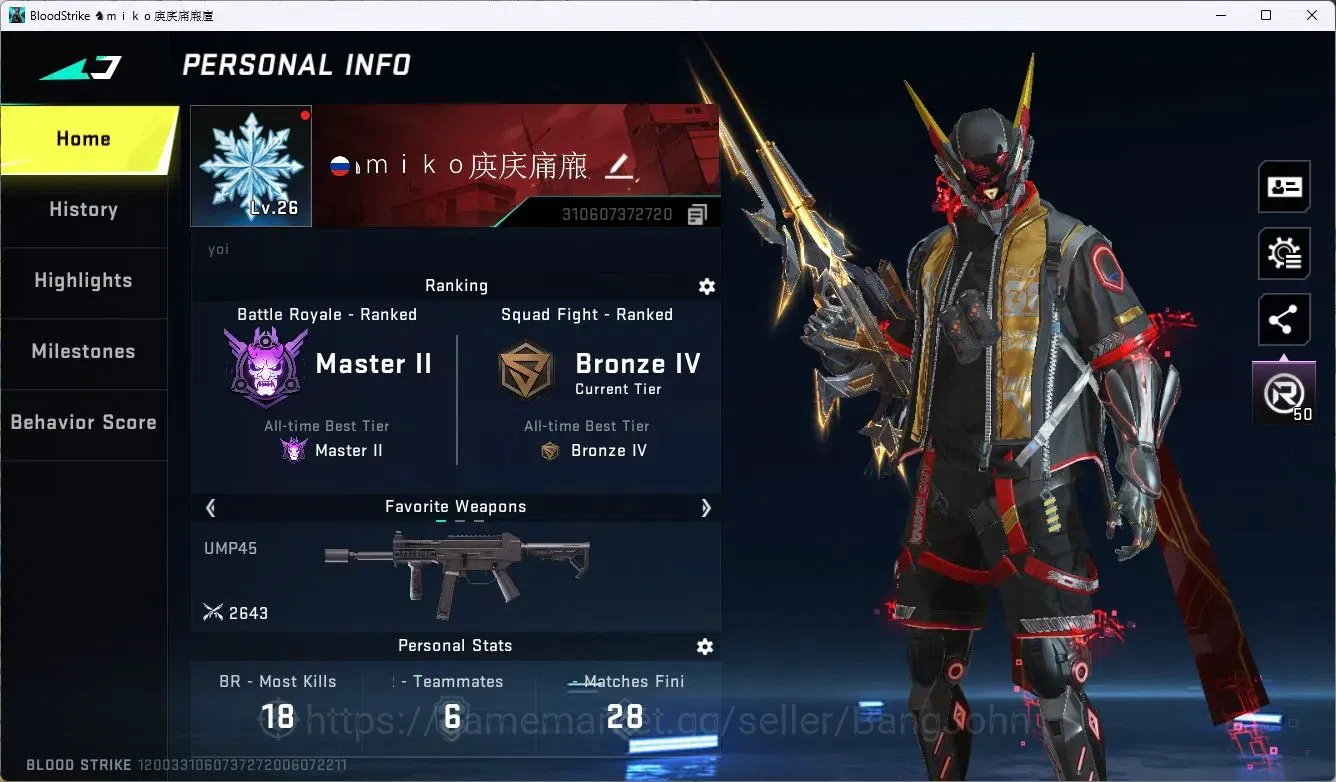 Blood Strike Accounts ASIA |Collab TR: FN2000-Twin Dragons | ULTRA STRIK image 1