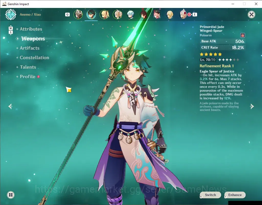 Genshin Impact Accounts ASIA|AR 43| 2 Limited + 2(*5 Weapon) | Xiao+Signat image 3