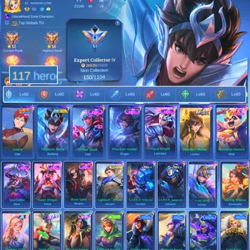 Mobile Legends: Bang Bang Others HERO 117 SKIN 152 | EMBLEM ALL MAX| VALE GARA| PEN image 1