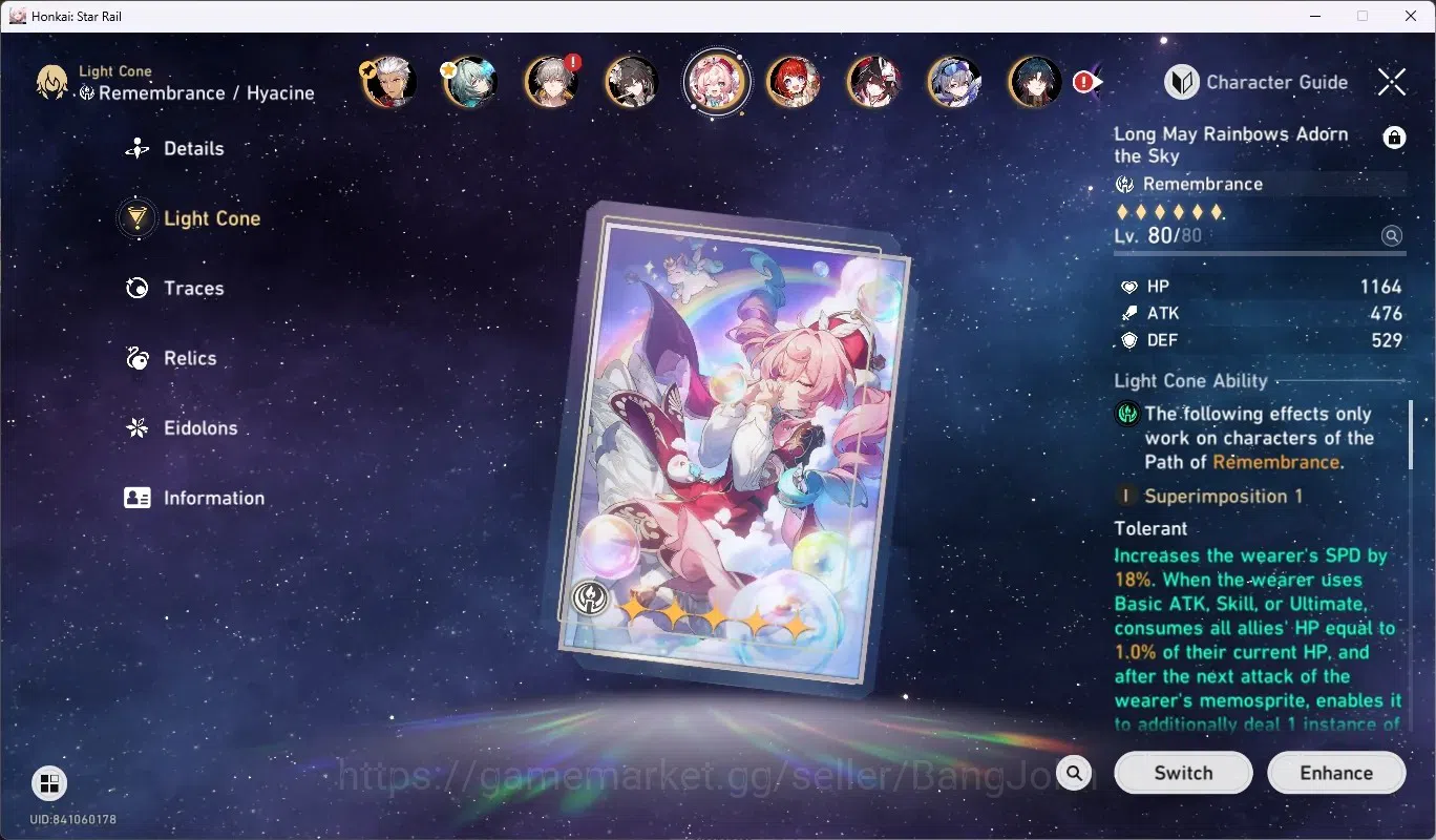 Honkai Star Rail Accounts ASIA|TL 70|13Characters Limited[Cerydra,Hyacine,Sp image 4