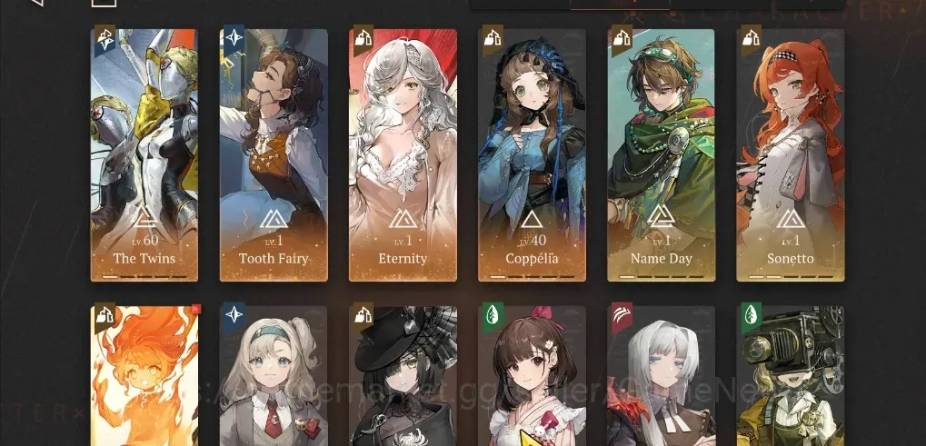 Reverse: 1999 Accounts Starter Global|Lv 26|4 SSR 1 Limited| The Twins P1 + Psychube |Coppelia P1,Tooth Fairy,Eternity|Log 1