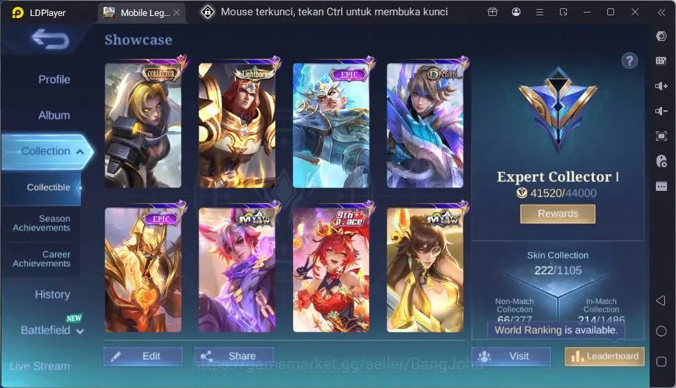 Mobile Legends: Bang Bang Accounts Global|Skin222|Expert|Collector Natalia|Collab Bad image 13