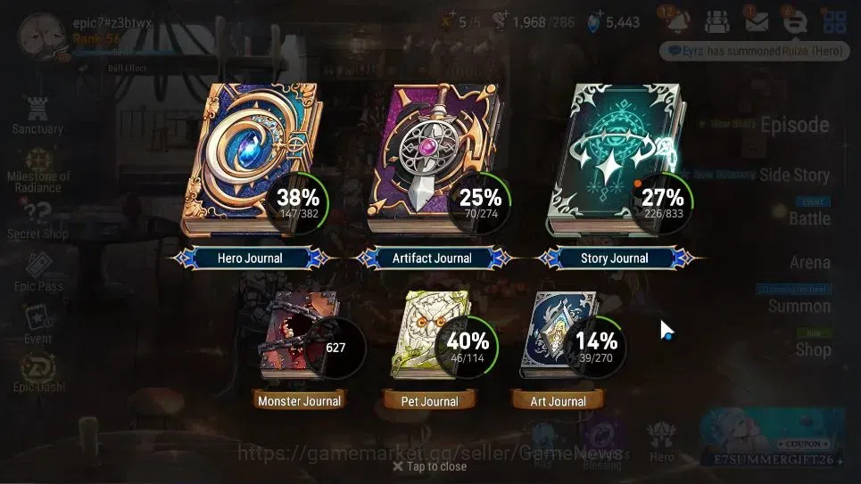 Epic Seven Accounts GLOBAL UnVerif|7 ML(Rhiana&Luc,SP Politis,TE Keyro image 3