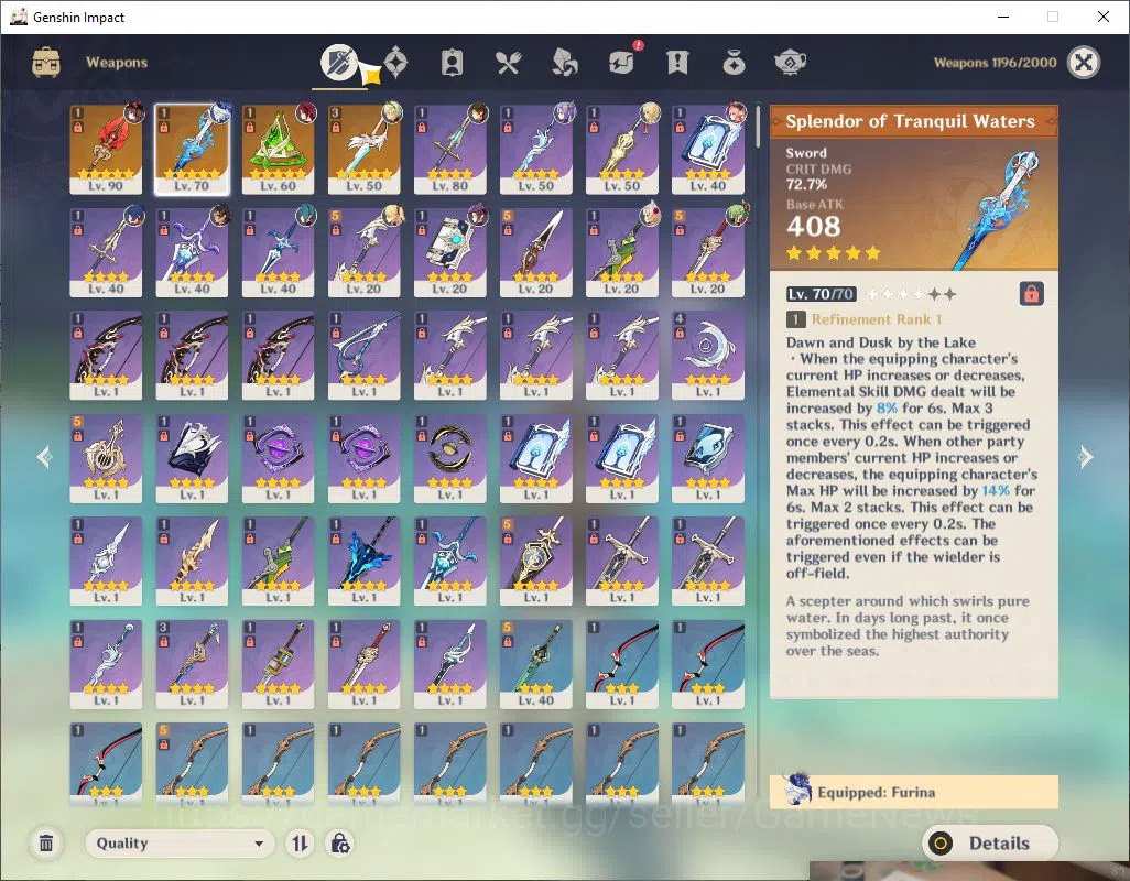 Genshin Impact Accounts Asia|AR 55|3 Limited +4(*5Weapon)|[(HutaoC3,Furina image 4