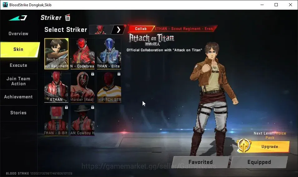 Blood Strike Accounts ASIA|Collab AOT[ETHAN-EREN,FAL]|16 ULTRA[SPIKE,VOL image 3