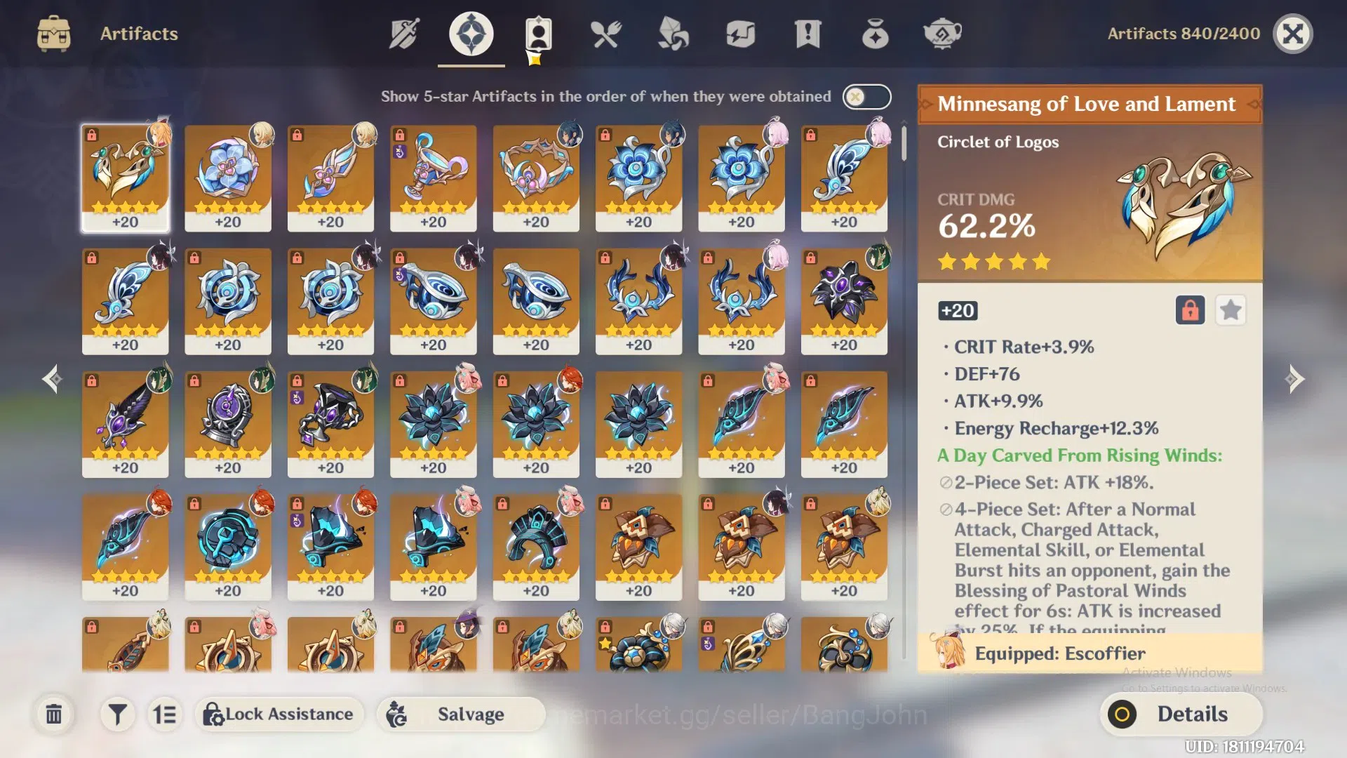 Genshin Impact Accounts ASIA|AR 57|12 Limit|Nefer prem teams,Hu tao c1,Col image 7