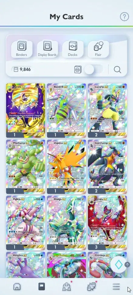 Pokémon TCG Pocket Accounts High-Level EN 9,8K Card|154+ EX|1 Crown (Lunala) 50 Shiny|Mega Deck 1