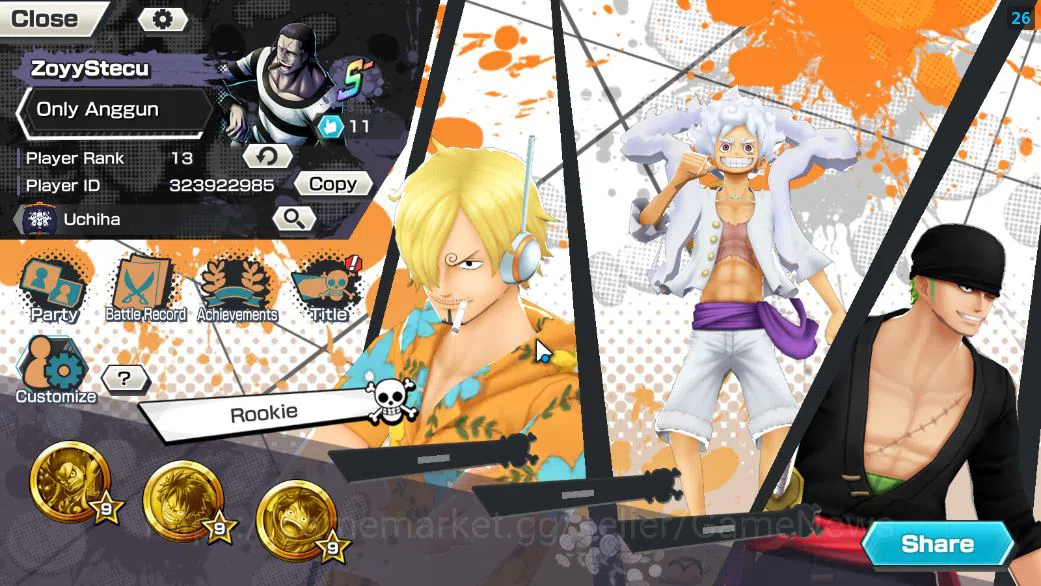 One Piece Bounty Rush Accounts Starter Global|5 EX|Marshal D.Teach,PB Kuzan,5Elders Saturn,4Emperor Luffy,Onigashima 2
