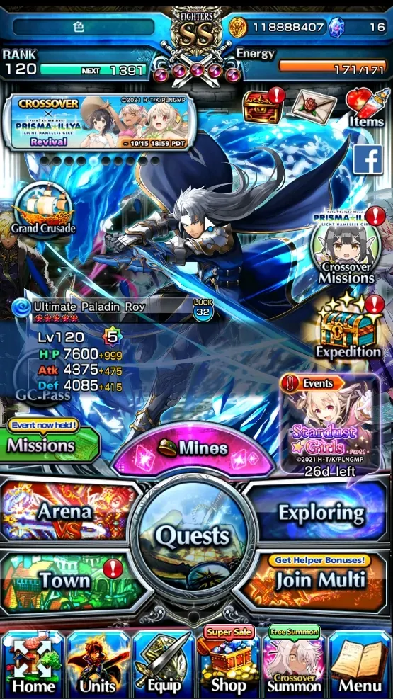 Grand Summoners Accounts End-Game Global|Rank 120|18 Ascend 21 TW (UP Roy,Beta,DL Rimuru,WH Fen,DLS Rimuru)+TW PP 1