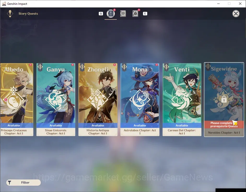 Genshin Impact Accounts Others ASIA|AR 54|Rate On|3 Limited + 2 (*5 Weapon)| Linnea, Lauma, Navia |Astral Vulture's 15