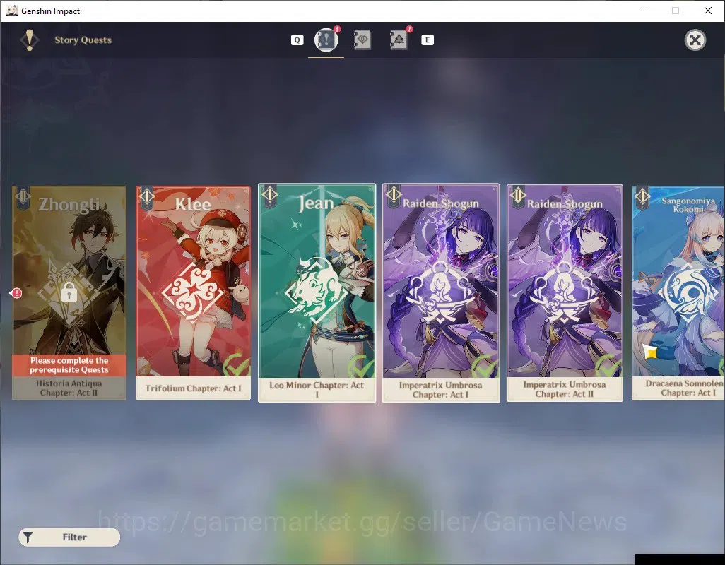 Genshin Impact Accounts Others ASIA|AR 54|Rate On|3 Limited + 2 (*5 Weapon)| Linnea, Lauma, Navia |Astral Vulture's 16