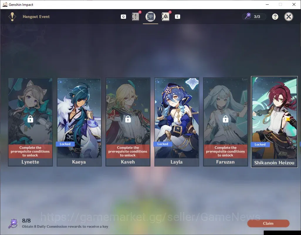 Genshin Impact Accounts Others ASIA|AR 54|Rate On|3 Limited + 2 (*5 Weapon)| Linnea, Lauma, Navia |Astral Vulture's 18