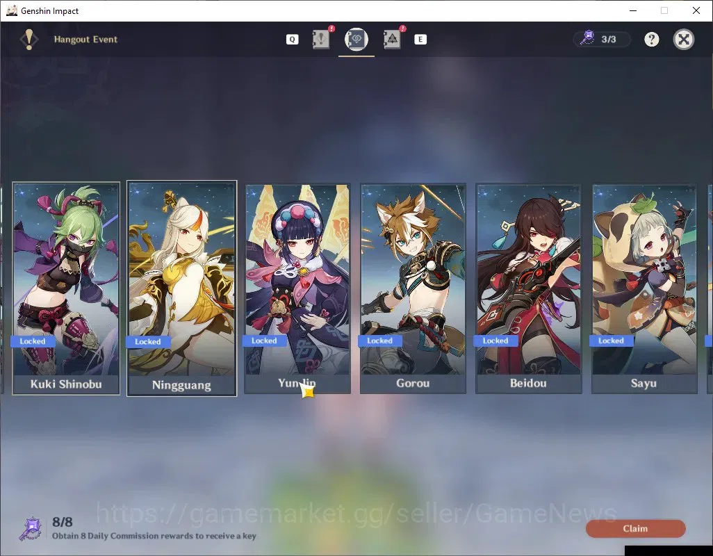 Genshin Impact Accounts Others ASIA|AR 54|Rate On|3 Limited + 2 (*5 Weapon)| Linnea, Lauma, Navia |Astral Vulture's 19