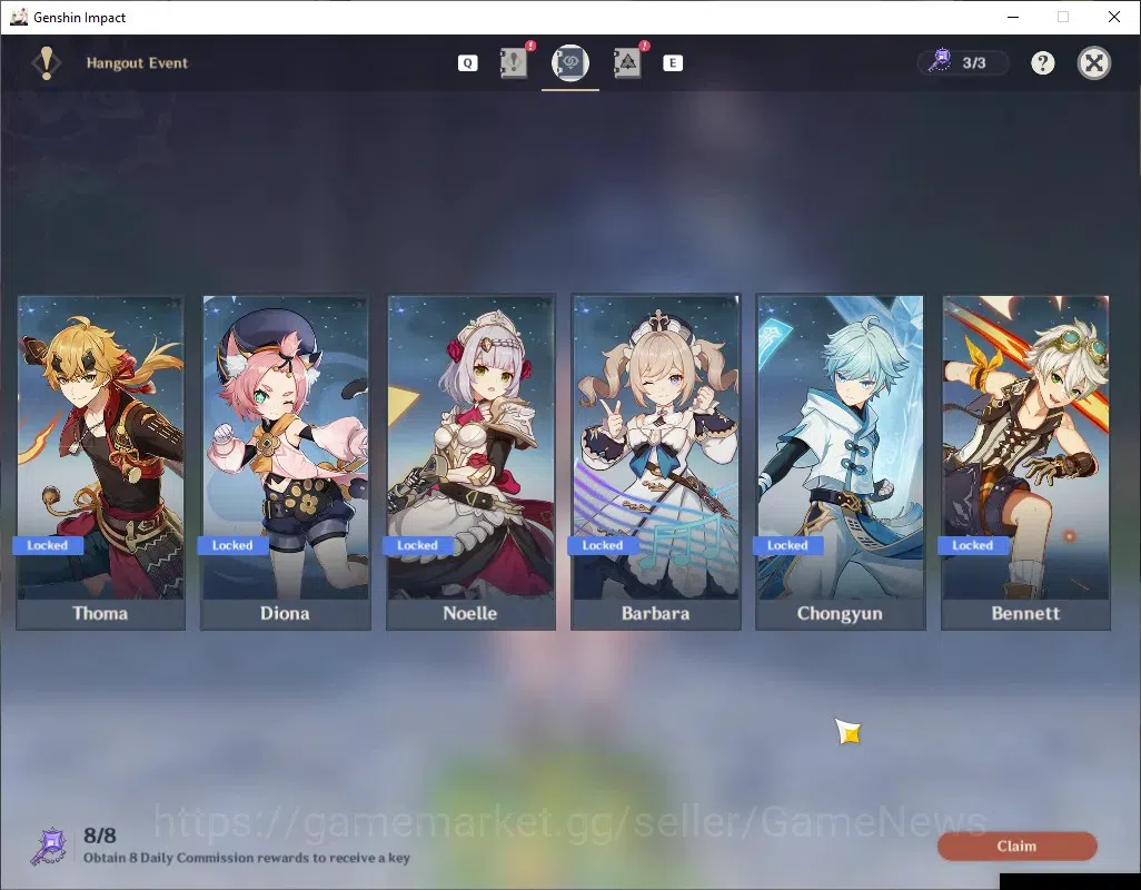 Genshin Impact Accounts Others ASIA|AR 54|Rate On|3 Limited + 2 (*5 Weapon)| Linnea, Lauma, Navia |Astral Vulture's 20