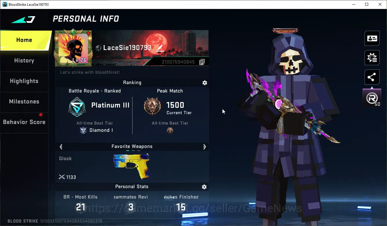 Blood Strike Accounts ASIA|Collab SDS M4A1-Demon,AK47-Sacred Axe Rhitta| image 2