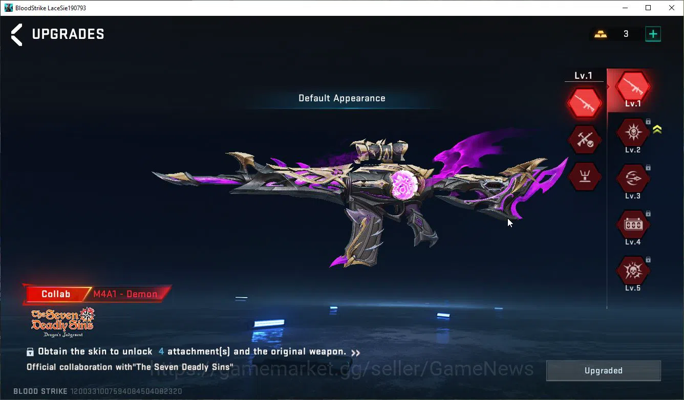 Blood Strike Accounts ASIA|Collab SDS M4A1-Demon,AK47-Sacred Axe Rhitta| image 7