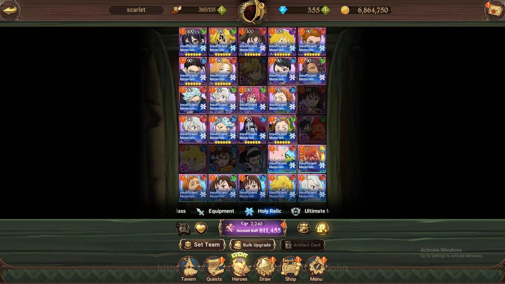 The Seven Deadly Sins: Grand Cross Accounts Others GLOBAL|611k CC|DM 355|UR MEresca,DKMeliodas,etc|check SS|7DS276B 8
