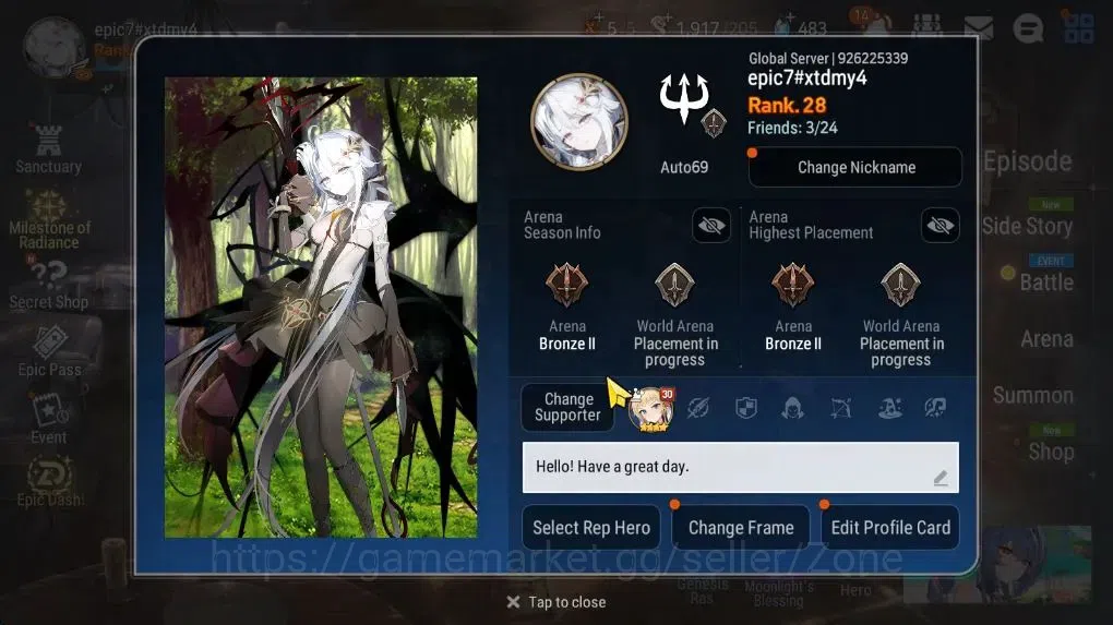 Epic Seven Accounts Starter Global|Starter 5ML (Salome, DBSenya, AElena, MChloe, MKawerik)|PoH+Bless ON|Stove Unverif(ES724Z) 3