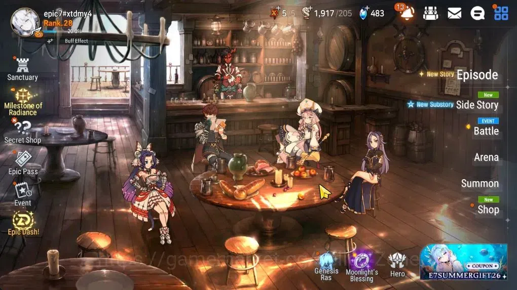 Epic Seven Accounts Starter Global|Starter 5ML (Salome, DBSenya, AElena, MChloe, MKawerik)|PoH+Bless ON|Stove Unverif(ES724Z) 6